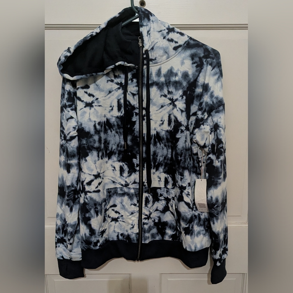 Lularoe Cozy Bethany Tie-Dye Zip-Up Hoodie Size L